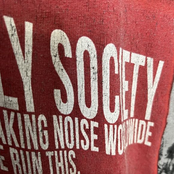 Fly Society Mens Black T Shirt Short Sleeve Graphic Tee Medium We Run This VGC - Picture 4 of 8